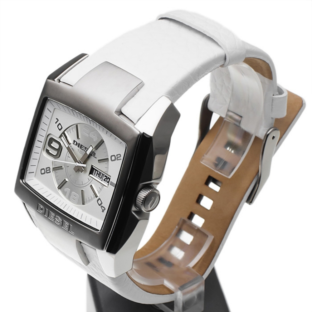 Diesel White and Silver Rectangular Watch - Picture 4 of 6